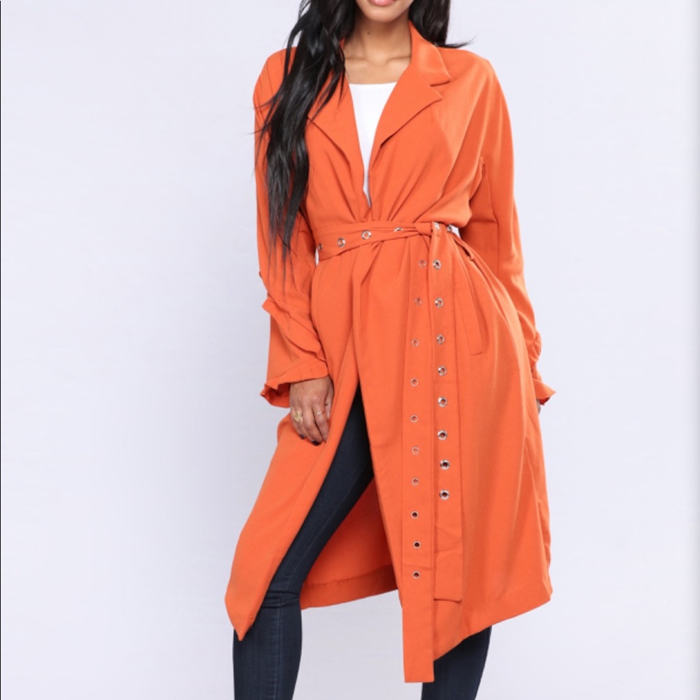 Fashion Nova Midtown Jacket Duster - Rust